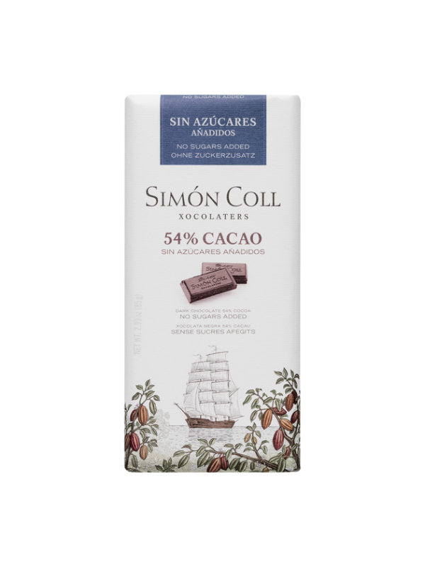 Chocolate 54% cacao sin azúcares añadidos 85g Simon Coll