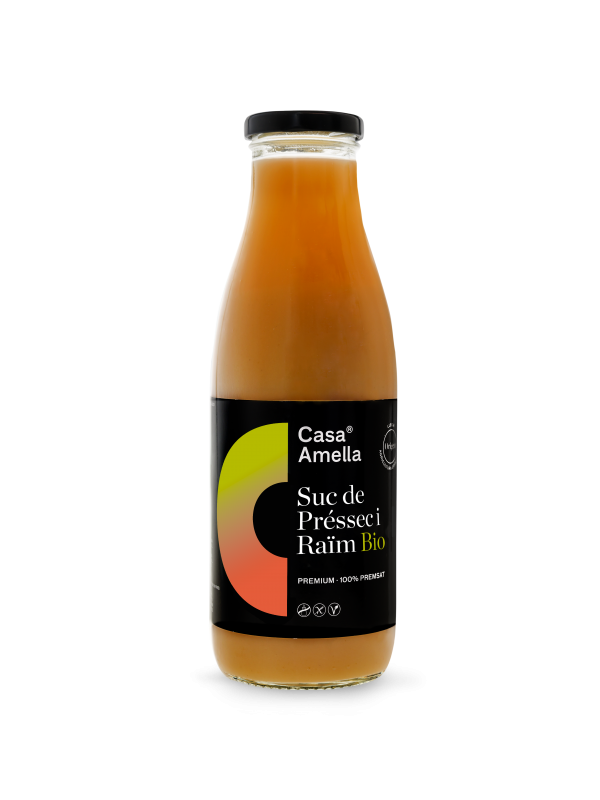 Zumo de melocotón y uva Bio 750 ml Casa Amella