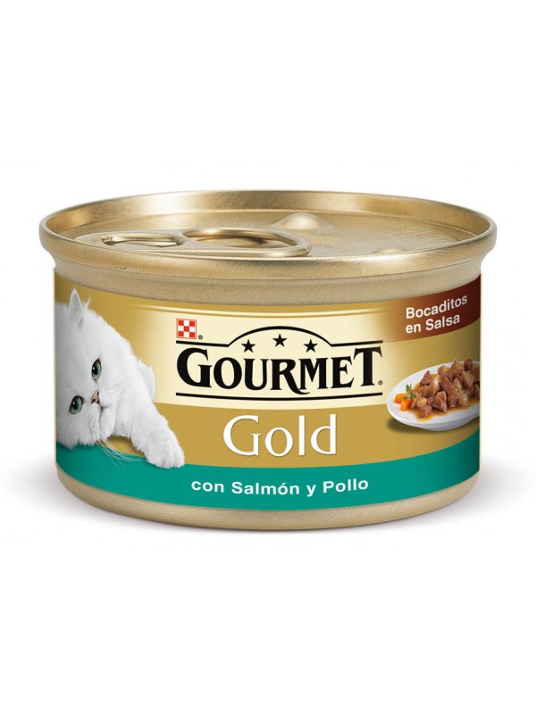 GOLD BOCADITOS SALSA SALMON POLLO 85 grs