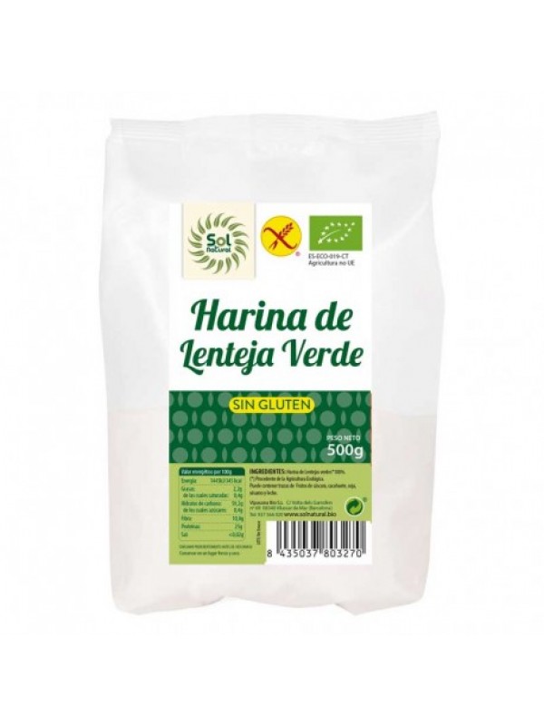Harina de lenteja verde 500 grs sin gluten Bio
