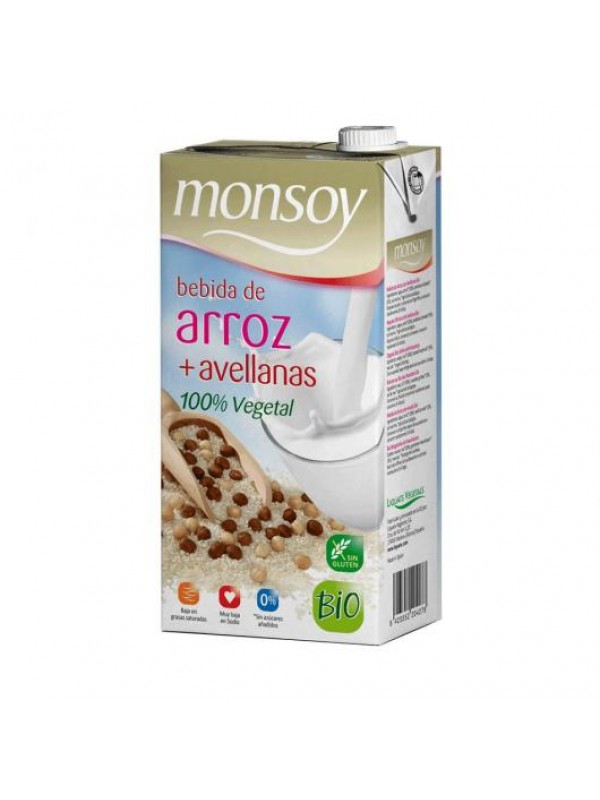 Bebida Ecológica de Arroz con Avellanas 1 lts Monsoy 