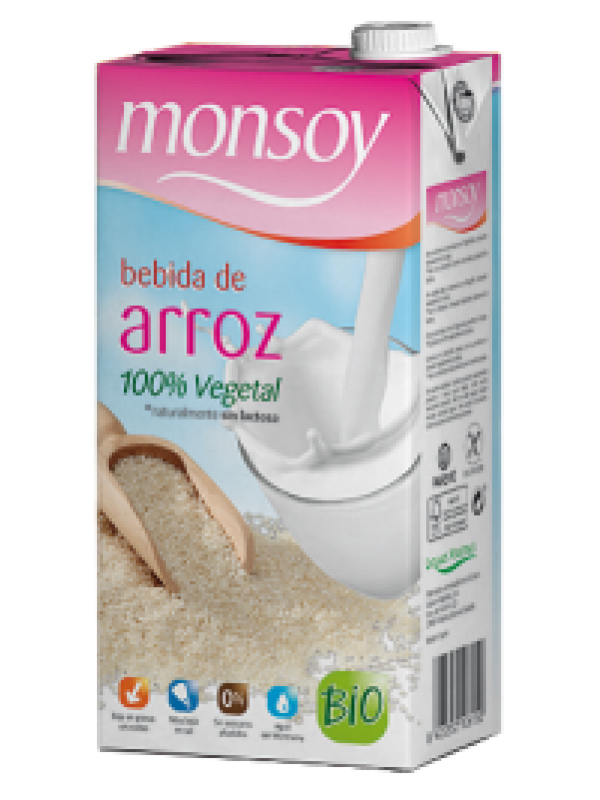 Bebida BIO de arroz integral Monsoy, 1 L