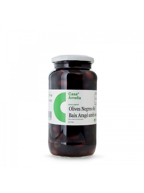 Aceitunas negras del Bajo Aragón 600g Casa Amella